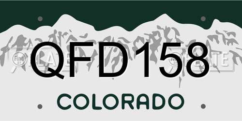 QFD158 Colorado License Plate
