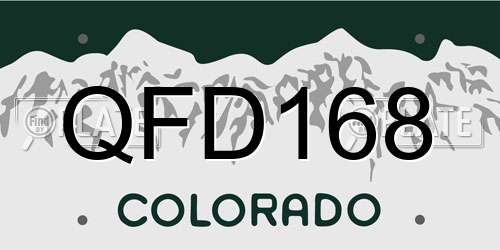 QFD168 Colorado License Plate