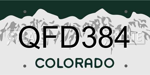 QFD384 Colorado License Plate