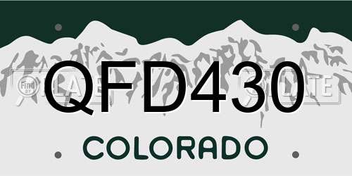QFD430 Colorado License Plate