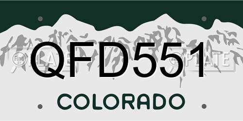 QFD551 Colorado License Plate