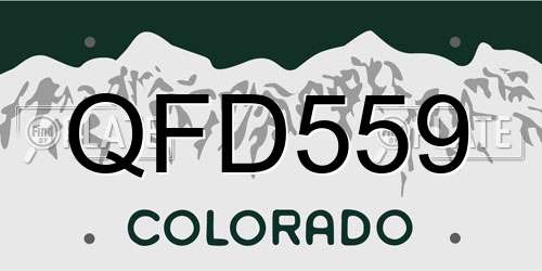 QFD559 Colorado License Plate