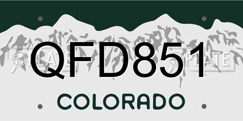 QFD851 Colorado License Plate