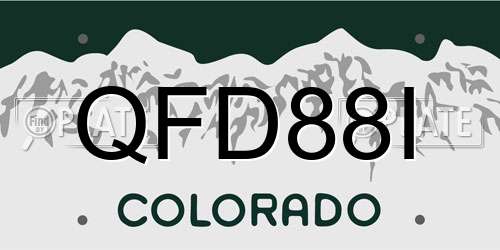 QFD88I Colorado License Plate