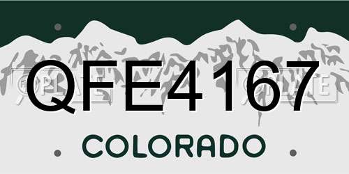 QFE4167 Colorado License Plate