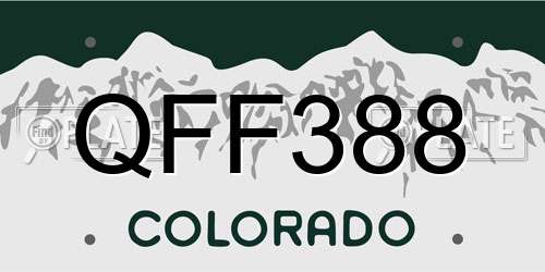 QFF388 Colorado License Plate