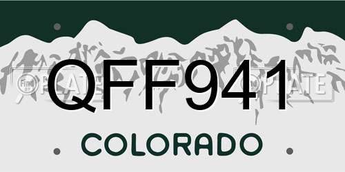 QFF941 Colorado License Plate