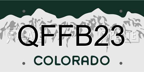 QFFB23 Colorado License Plate