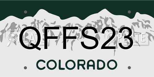 QFFS23 Colorado License Plate
