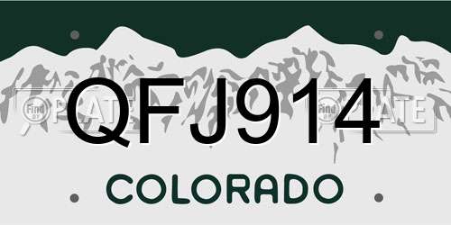 QFJ914 Colorado License Plate