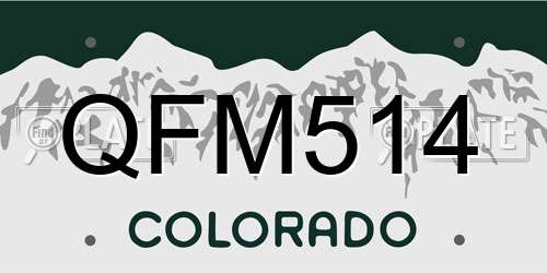 QFM514 Colorado License Plate