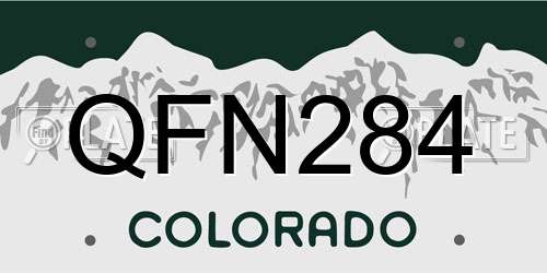 QFN284 Colorado License Plate