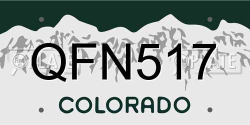 QFN517 Colorado License Plate
