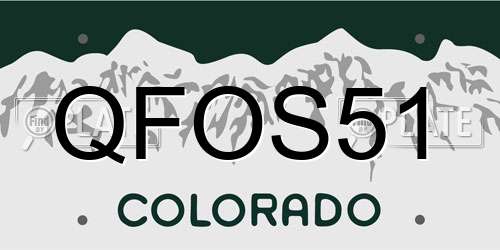 QFOS51 Colorado License Plate