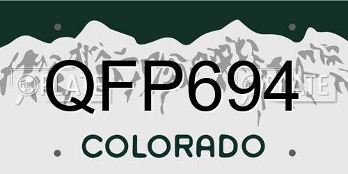 QFP694 Colorado License Plate