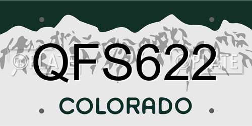 QFS622 Colorado License Plate