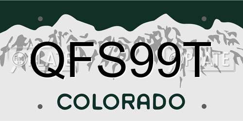 QFS99T Colorado License Plate