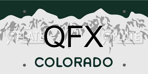 QFX Colorado License Plate