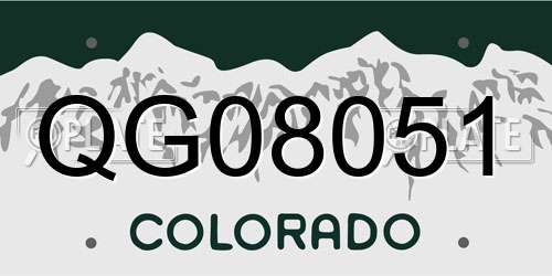 QG08051 Colorado License Plate