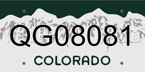QG08081 Colorado License Plate