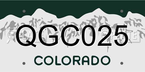 QGC025 Colorado License Plate