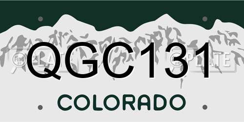 QGC131 Colorado License Plate