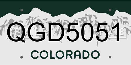 QGD5051 Colorado License Plate