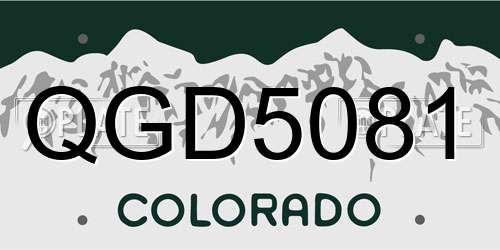 QGD5081 Colorado License Plate