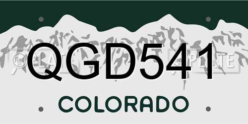QGD541 Colorado License Plate