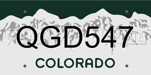 QGD547 Colorado License Plate