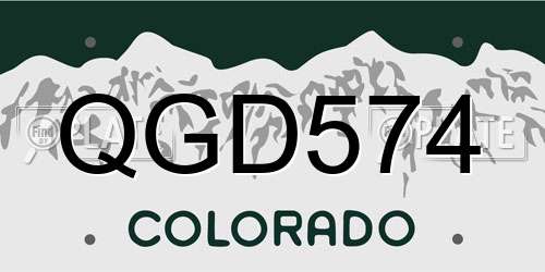 QGD574 Colorado License Plate