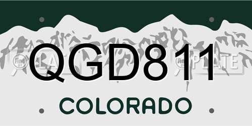 QGD811 Colorado License Plate