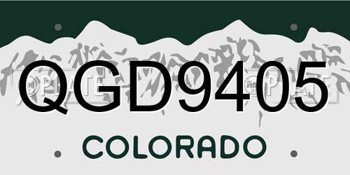 QGD9405 Colorado License Plate
