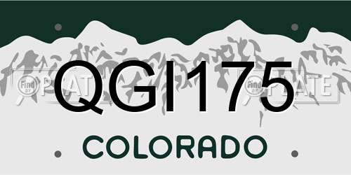 QGI175 Colorado License Plate