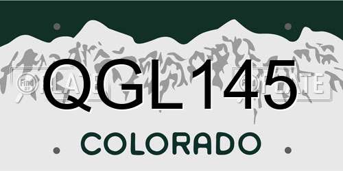 QGL145 Colorado License Plate