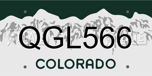 QGL566 Colorado License Plate
