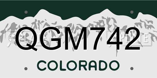 QGM742 Colorado License Plate