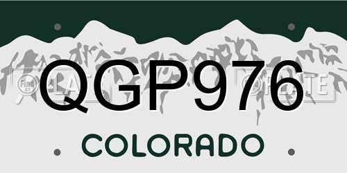 QGP976 Colorado License Plate