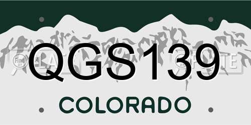QGS139 Colorado License Plate