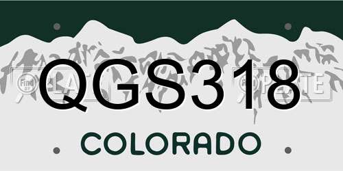 QGS318 Colorado License Plate