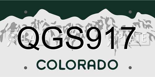 QGS917 Colorado License Plate