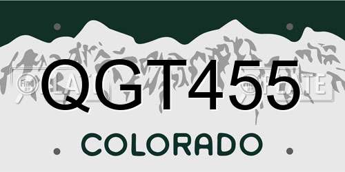 QGT455 Colorado License Plate