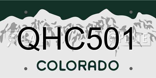 QHC501 Colorado License Plate