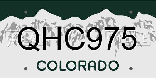 QHC975 Colorado License Plate