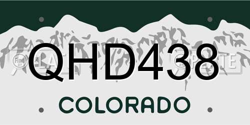 QHD438 Colorado License Plate