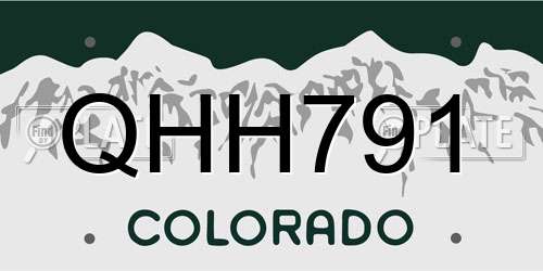 QHH791 Colorado License Plate