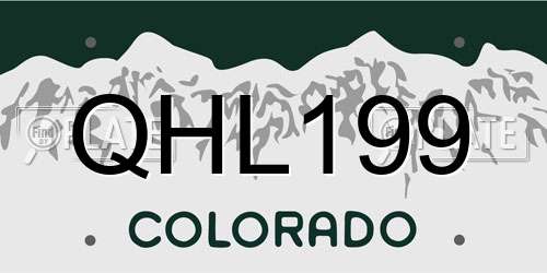 QHL199 Colorado License Plate