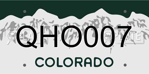 QHO007 Colorado License Plate