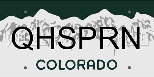 QHSPRN Colorado License Plate