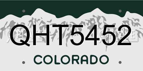 QHT5452 Colorado License Plate